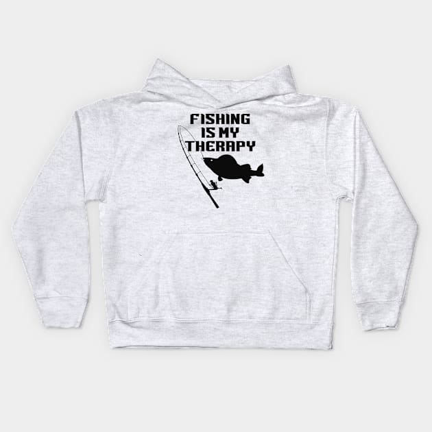 Fishing Is My Therapy Kids Hoodie by Animal Specials